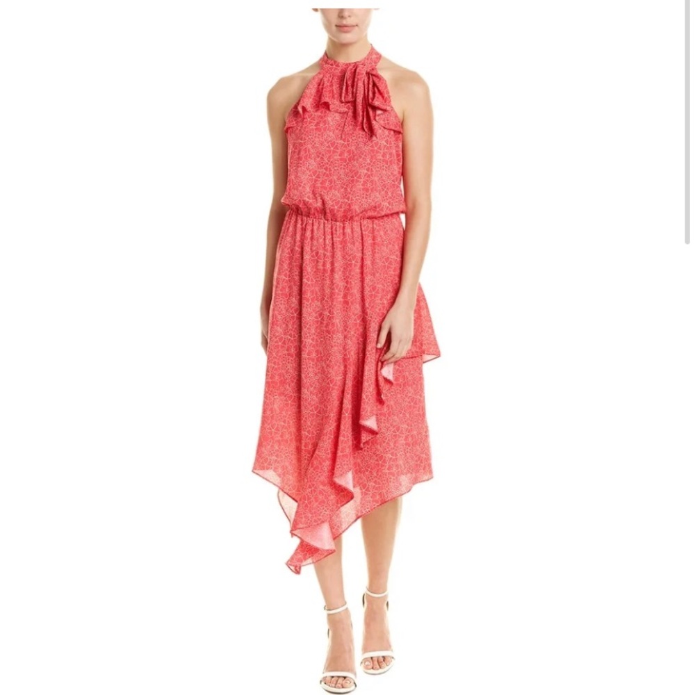NWT Parker Coral Asymmetrical Dress Size M | Summer Wedding Guest / Resort